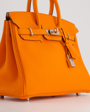 Hermès Birkin Bag Retourne 25cm in Orange Minium Togo Leather with Palladium Hardware
