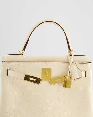 Hermès Kelly Retourne Bag 28cm in Nata Clemence Leather with Gold Hardware