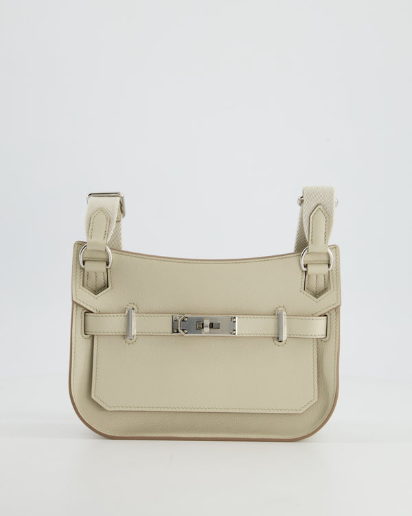*SUPER RARE* Hermès Mini Jypsiere Crossbody Bag in Beton Evercolor Leather with Palladium Hardware