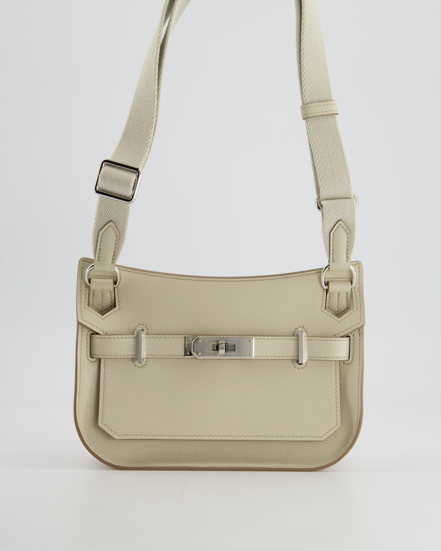*SUPER RARE* Hermès Mini Jypsiere Crossbody Bag in Beton Evercolor Leather with Palladium Hardware
