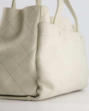 Chanel Ivory Ultimate Executive Shopper Tote Bag in Caviar Leather with Silver Hardware