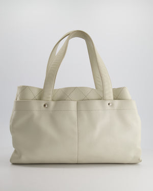 Chanel Ivory Ultimate Executive Shopper Tote Bag in Caviar Leather with Silver Hardware