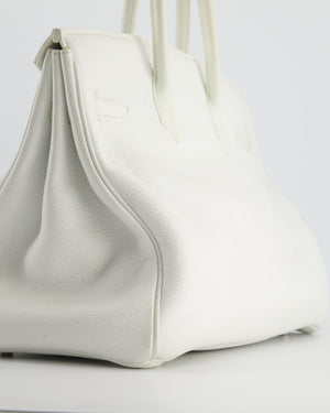 *FIRE PRICE* Hermès Birkin 35cm Bag in White Clemence Leather with Palladium Hardware
