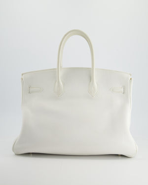 *HOT* Hermès Birkin 35cm Bag in White Clemence Leather with Palladium Hardware