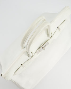 *HOT* Hermès Birkin 35cm Bag in White Clemence Leather with Palladium Hardware