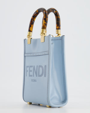 Fendi Baby Blue Leather Sunshine Shopper Mini Bag RRP £1,290