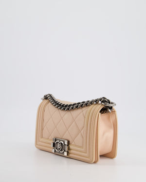 *FIRE PRICE* Chanel Pink Small Boy Bag in Aged Calfskin Leather with Ruthenium Hardware