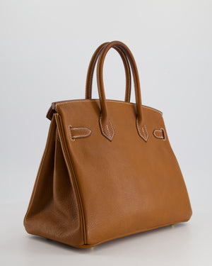*SUPER RARE* Hermès Birkin Bag 30cm Retourne in Fauve Barenia Faubourg Leather with Gold Hardware