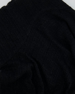Alexander Mcqueen Black Tweed Midi Pleated Asymmetrical Skirt Size IT 36 (UK 4)