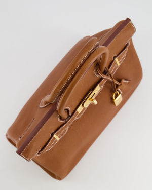 Hermès Birkin Bag Retourne 30cm in Fauve Barenia Faubourg Leather with Gold Hardware
