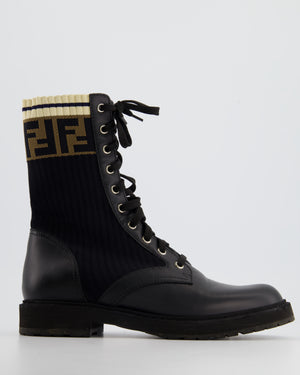 Fendi Black Rockoko Leather Boots Size EU 38.5