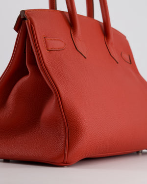 Hermès Birkin Bag 30cm in Rouge Vif Togo Leather with Palladium Hardware