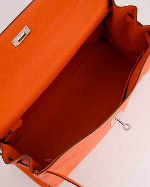 Hermès Kelly Retourne 35cm Bag in Feu Clemence Leather with Palladium Hardware