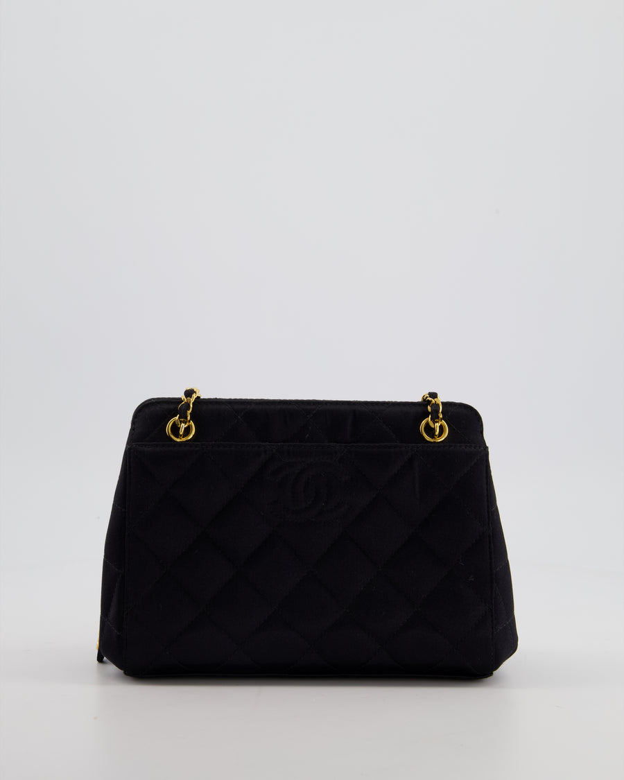 *FIRE PRICE* Chanel Black Vintage Camera Bag in Satin Material with 24K Gold Hardware