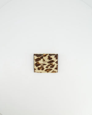 Prada Brown Leopard Ponyhair Wallet with Gold Hardware