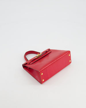 *ULTRA RARE* Hermès Vintage Micro Kelly Bag 15cm in Rouge Lizard Leather with Gold Hardware