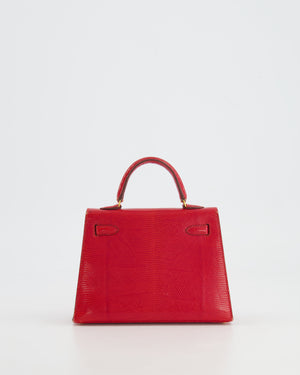 *ULTRA RARE* Hermès Vintage Micro Kelly Bag 15cm in Rouge Lizard Leather with Gold Hardware