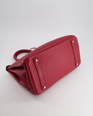 Hermès Birkin Bag 35cm Retourne in Rouge Grenat Togo Leather with Palladium Hardware