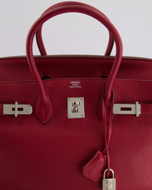 Hermès Birkin Bag 35cm Retourne in Rouge Grenat Togo Leather with Palladium Hardware