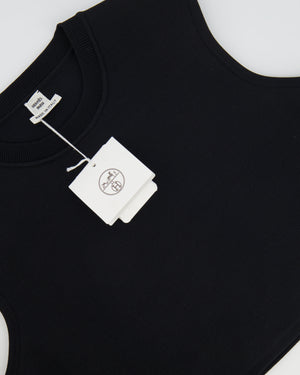 Hermès Black Silk Blend Sleeveless Crop Top Size FR 42 (UK 14)