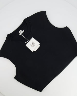 Hermès Black Silk Blend Sleeveless Crop Top Size FR 42 (UK 14)