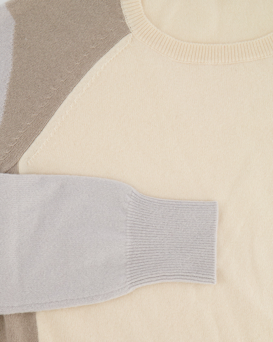 Loro Piana Cream, Light Blue and Grey Baby Cashmere Jumper Dress Size IT 36 (UK 4)