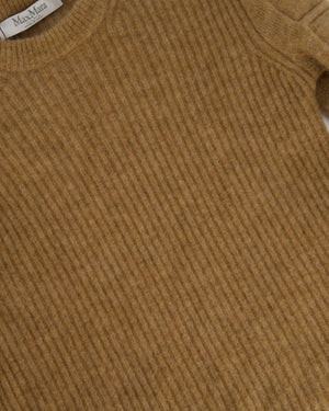 Max Mara Beige Mohair Blend Long Sleeve Jumper with Sleeve Detail Size S (UK 8)