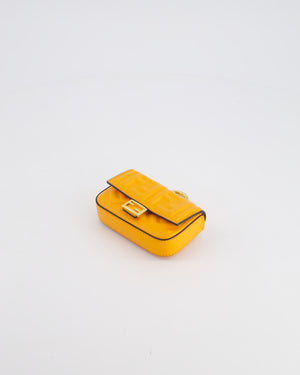 Fendi Orange Nano Baguette Clutch Charm Bag in Nappa Leather with Detachable Chain Strap Detailing RRP £610