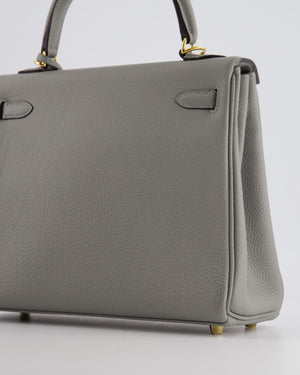 Hermès Kelly Retourne Bag 25cm in Gris Mouette Togo Leather with Gold Hardware