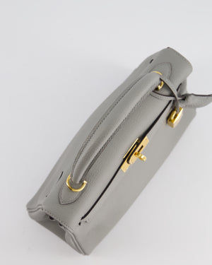 Hermès Kelly Retourne Bag 25cm in Gris Mouette Togo Leather with Gold Hardware