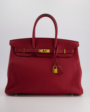 Hermes Birkin 35cm Bag in Rouge Grénate Togo Leather with Gold Hardware