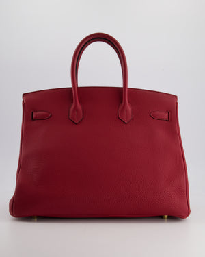 Hermes Birkin 35cm Bag in Rouge Grénate Togo Leather with Gold Hardware