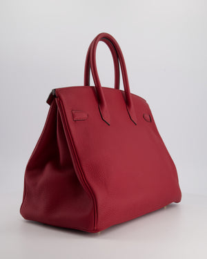 Hermes Birkin 35cm Bag in Rouge Grénate Togo Leather with Gold Hardware