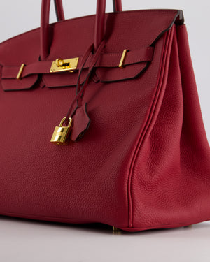 Hermes Birkin 35cm Bag in Rouge Grénate Togo Leather with Gold Hardware