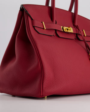 Hermes Birkin 35cm Bag in Rouge Grénate Togo Leather with Gold Hardware