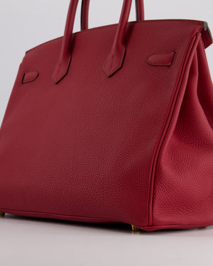 Hermes Birkin 35cm Bag in Rouge Grénate Togo Leather with Gold Hardware