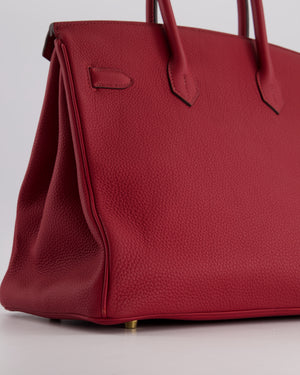 Hermes Birkin 35cm Bag in Rouge Grénate Togo Leather with Gold Hardware