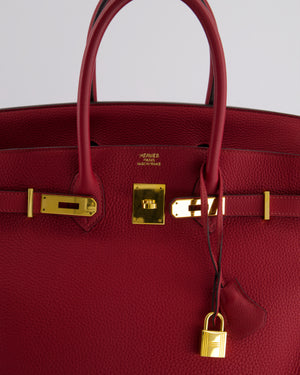 Hermes Birkin 35cm Bag in Rouge Grénate Togo Leather with Gold Hardware