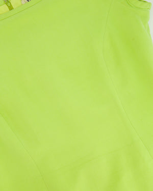 Valentino Lime Yellow Silk Mini Dress Size US 8 (UK 12)