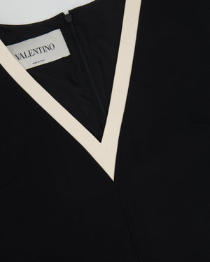 Valentino Black Sleeveless Mini Dress with White Collar Detail Size IT 40 (UK 8)