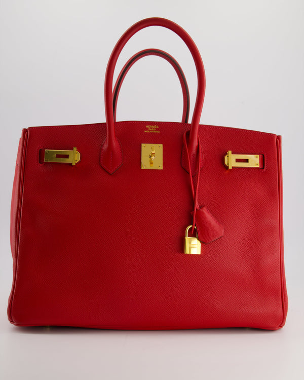 Hermès Birkin 35cm Retourne Bag in Rouge De Coeur Epsom Leather with Gold Hardware