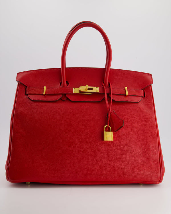 Hermès Birkin 35cm Retourne Bag in Rouge De Coeur Epsom Leather with Gold Hardware
