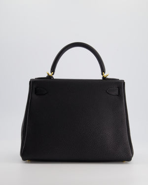 *HOT* Hermès Vintage Kelly 28 Retourne Black in Togo Leather with Gold Hardware