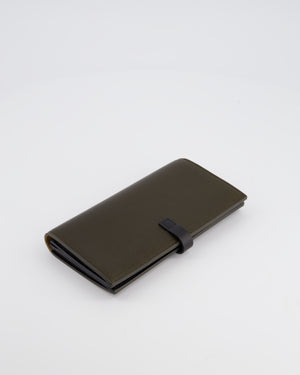 Bottega Veneta Khaki & Black Wallet with Gold Hardware