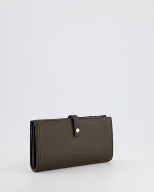 Bottega Veneta Khaki & Black Wallet with Gold Hardware