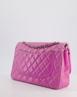 Chanel Lilac Classic Jumbo Double Flap Bag in Lambskin  with Silver Hardware