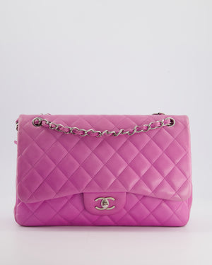 Chanel Lilac Classic Jumbo Double Flap Bag in Lambskin  with Silver Hardware