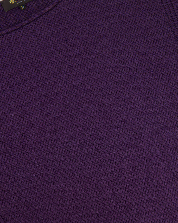Loro Piana Purple Cashmere Jumper with Silver Logo Detail Size IT 38 (UK 6)