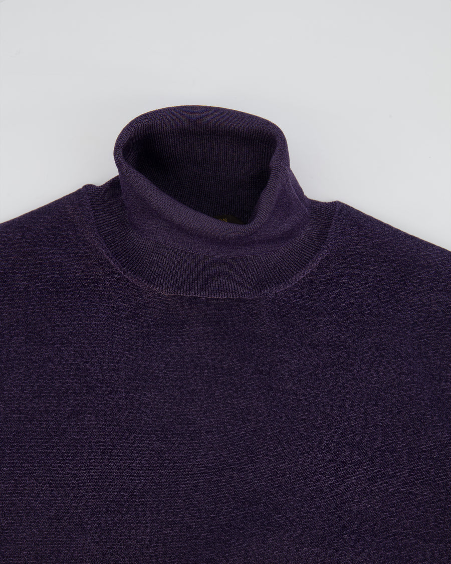 Louis Vuitton Purple Iridescent High-Neck Long-Sleeve Top Size M (UK 10)