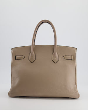 *FIRE PRICE* Hermes Birkin 30cm Retourne Bag in Gris Touturelle Clemence Leather with Palladium Hardware
